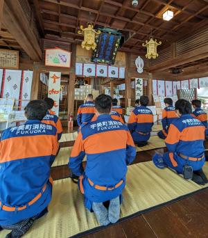 新活動服等の安全祈願をおこないました。