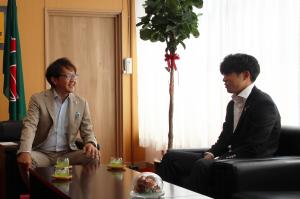 アビスパ福岡 奥野選手 対談の様子