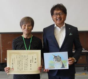 町長賞受賞者と町長