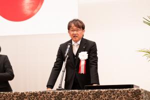 町長式辞の様子